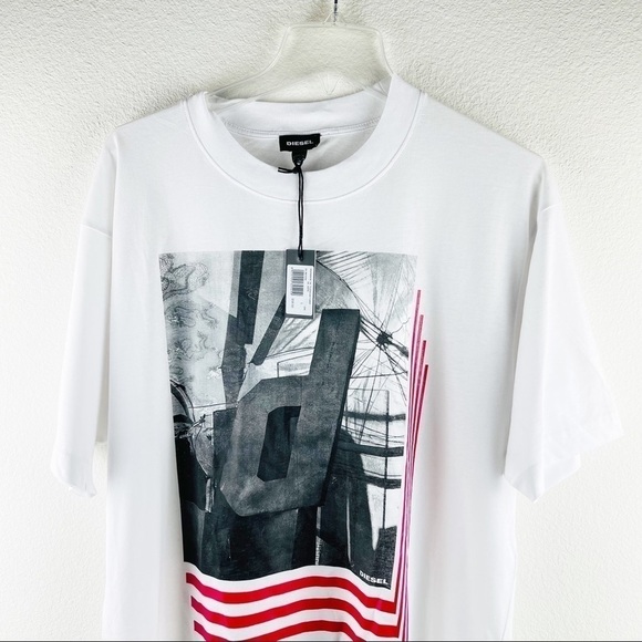 Men’s Diesel T-lucas AA White T-shirt Size Small! - Picture 5 of 8